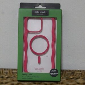 Kate Spade. New York Pink Wavy  Protective Case  iPhone 16 Max Pro.